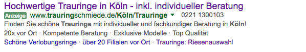 Neue Expanded Text Ad in AdWords mit zwei Titelzeilen und langer Beschreibung