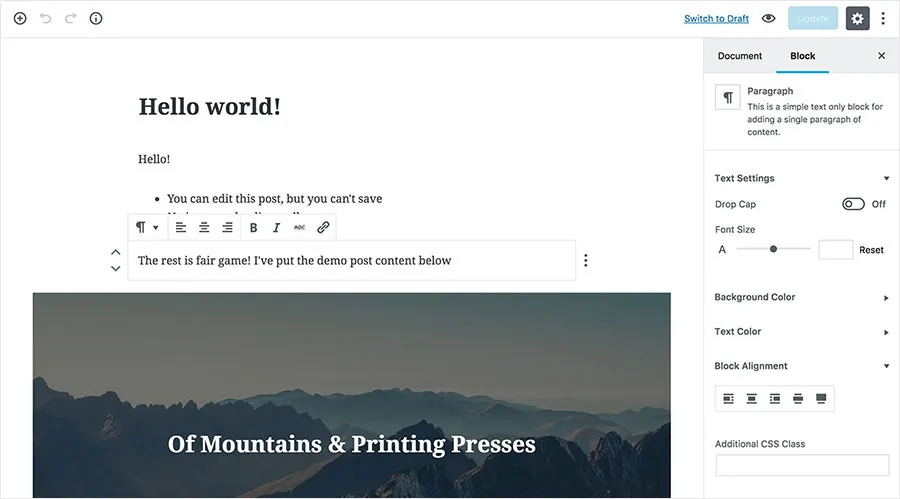 Der Gutenberg Editor in WordPress 5