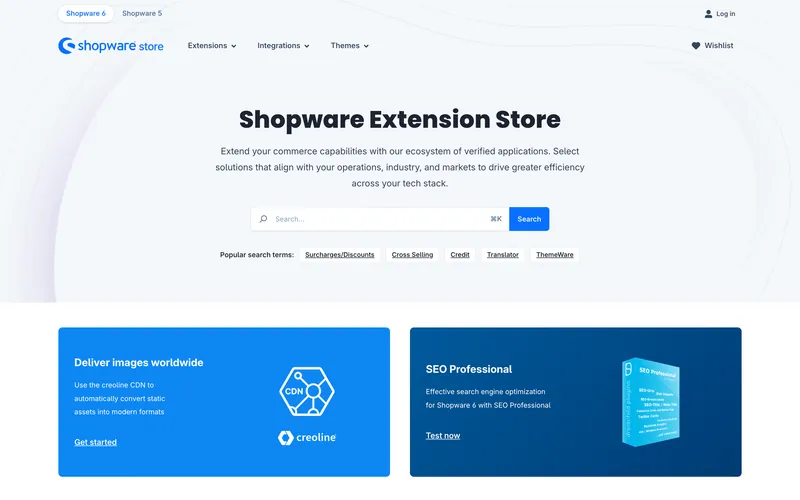Erweiterungen und Themes im Shopware Extension Store