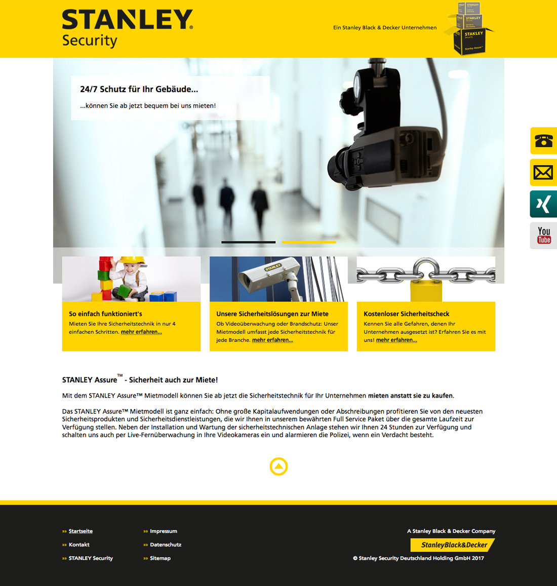 STANLEY-Assure-Startseite